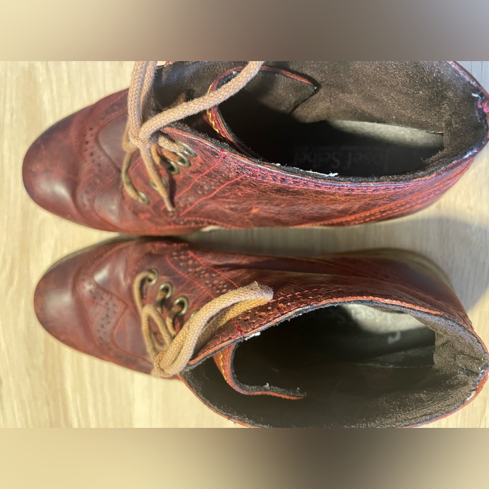 Josef Seibel Sienna 15 Bordo Lace Up Leather Ankle Boots - Picture 5 of 6